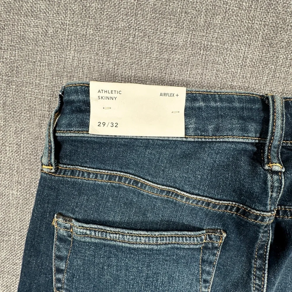 American Eagle Athletic Skinny Jeans Mens 29x32 Dark Blue Airflex Storm Dark NEW